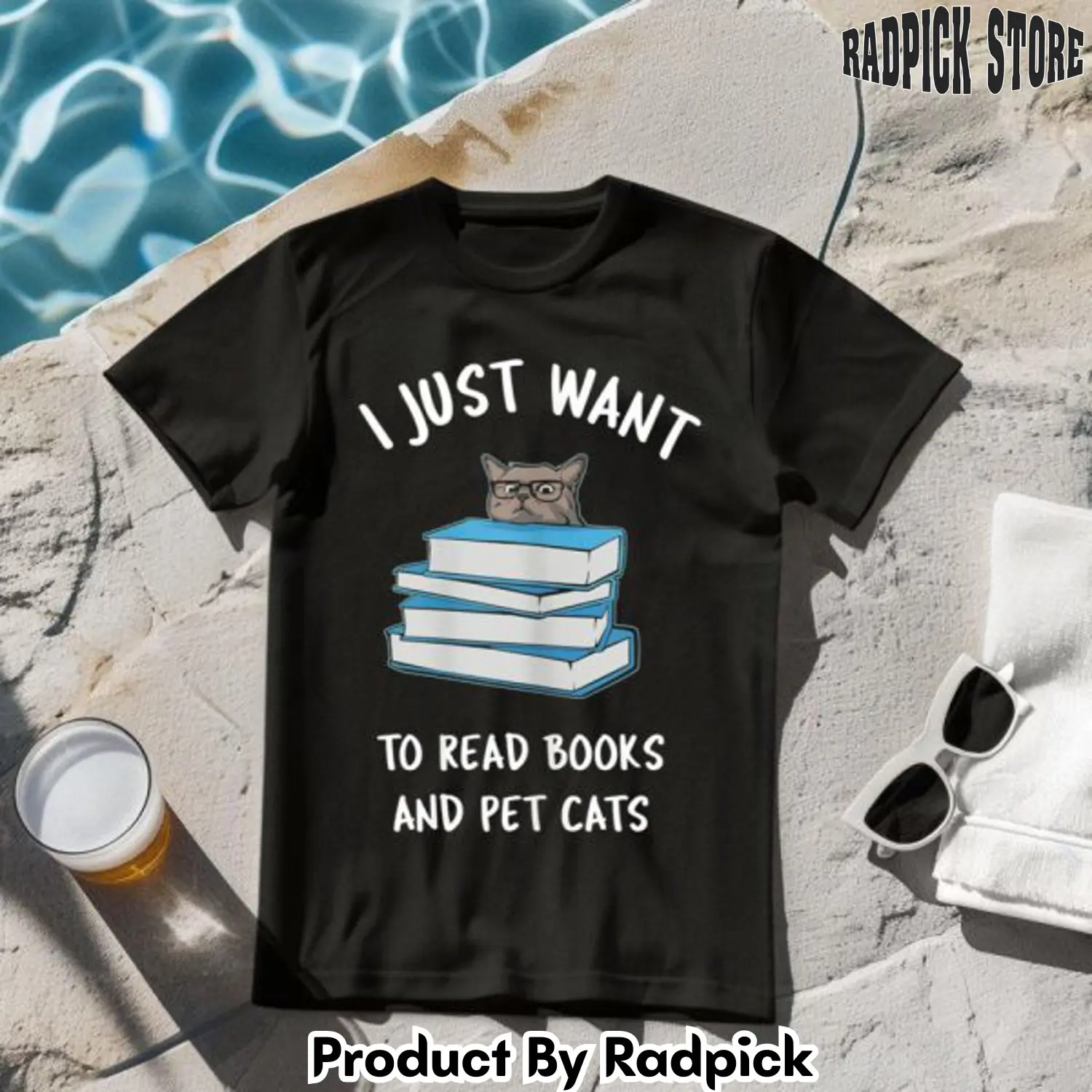 I want to read books and pet my cats tshirt rp2621379